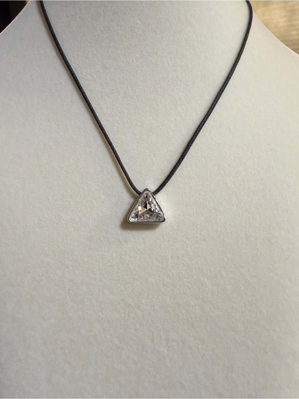 SWAROVSKI Crystal Trilliant Cut Design Rope Chain Silver Extender 18 in AUTH - Picture 3 of 8